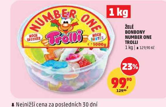 ŽELÉ BONBONY NUMBER ONE TROLLI 1 kg