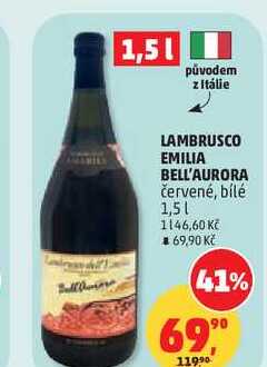 LAMBRUSCO EMILIA BELL'AURORA červené, bílé 1,5l
