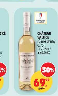 CHÂTEAU VALTICE různé druhy 0,75l
