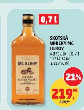 SKOTSKÁ WHISKY MC ILLROY 40% alk. 0,7l