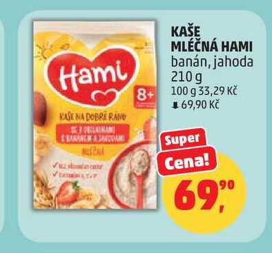 Hami Mléčná kaše 210g, vybrané druhy