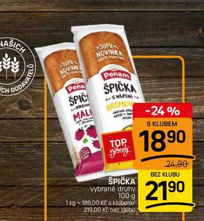 ŠPIČKA vybrané druhy 100 g
