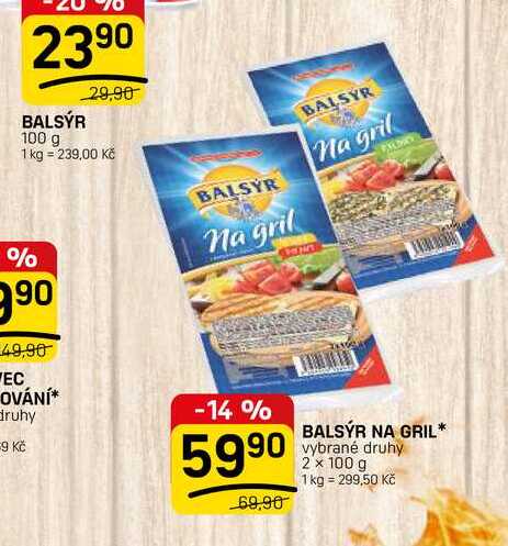 BALSÝR NA GRIL* vybrané druhy 2 x 100 g