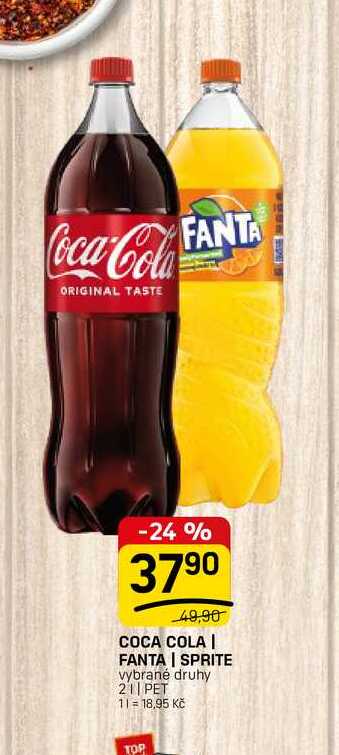 COCA COLA | FANTA | SPRITE vybrané druhy 2l
