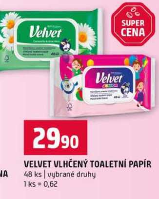 VELVET VLHČENÝ TOALETNÍ PAPÍR 48 ks vybrané druhy