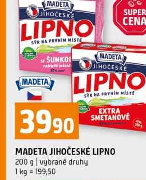 MADETA JIHOČESKÉ LIPNO 200 g vybrané druhy