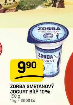 ZORBA SMETANOVÝ JOGURT BÍLÝ 10% 150 g