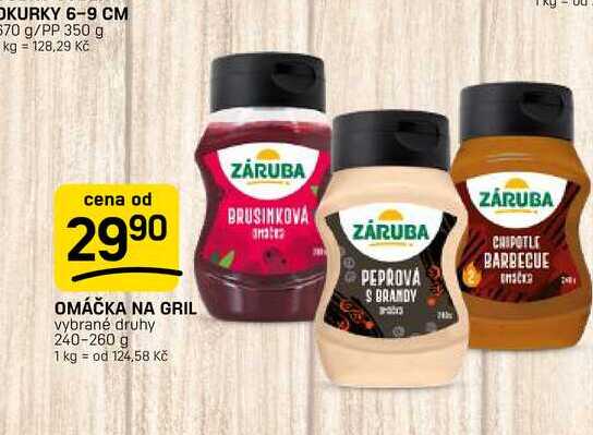 OMÁČKA NA GRIL vybrané druhy 240-260 g 