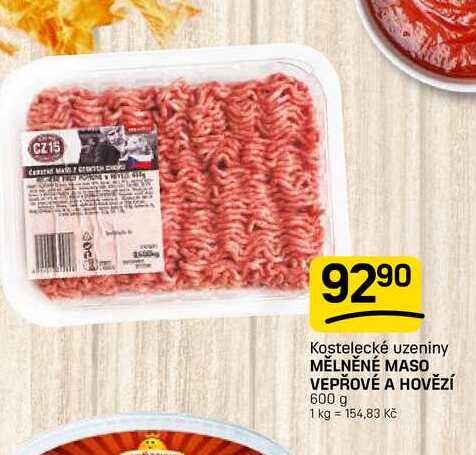 MĚLNĚNÉ MASO VEPŘOVÉ A HOVĚZÍ 600 g