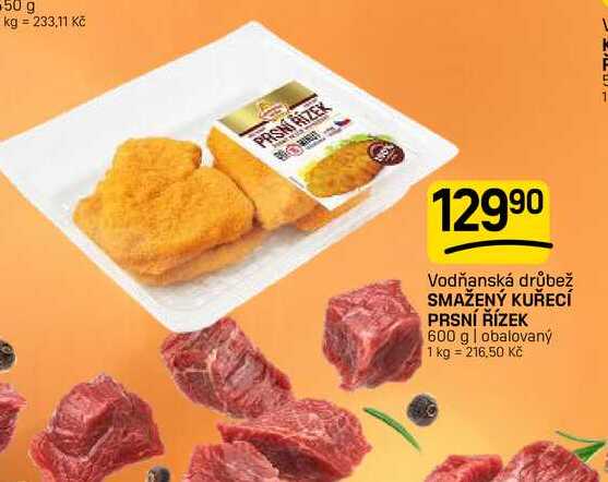 SMAŽENÝ KUŘECÍ PRSNÍ ŘÍZEK 600 g