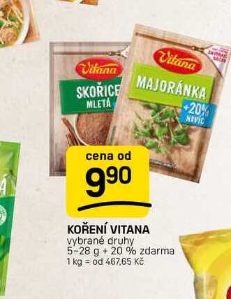 KOŘENÍ VITANA vybrané druhy 5-28 g
