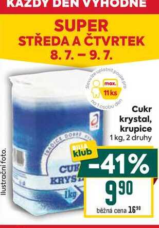 Cukr krystal, krupice 1 kg v akci