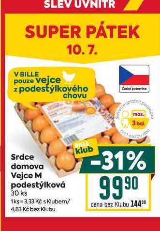 Srdce domova Vejce M podestýlková 30 ks