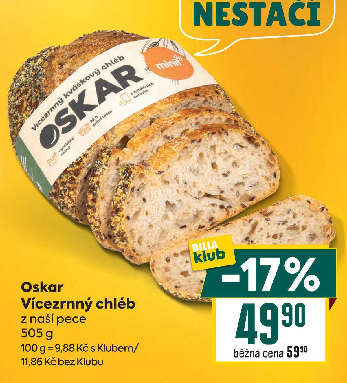 Oskar Vícezrnný chléb z naší pece 505 g