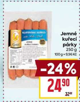 Jemné kuřecí párky 250 g