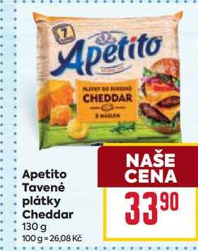 Apetito Tavené plátky Cheddar 130 g