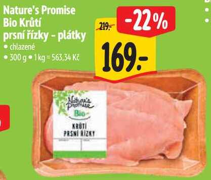 Nature's Promise Bio Krůtí prsní řízky - plátky, 300 g