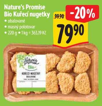 Nature's Promise Bio Kuřecí nugetky, 220 g