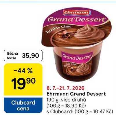 Ehrmann Grand Dessert, 190 g, více druhů 