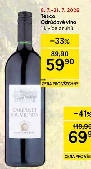 Tesco Odrůdové víno, 1 l