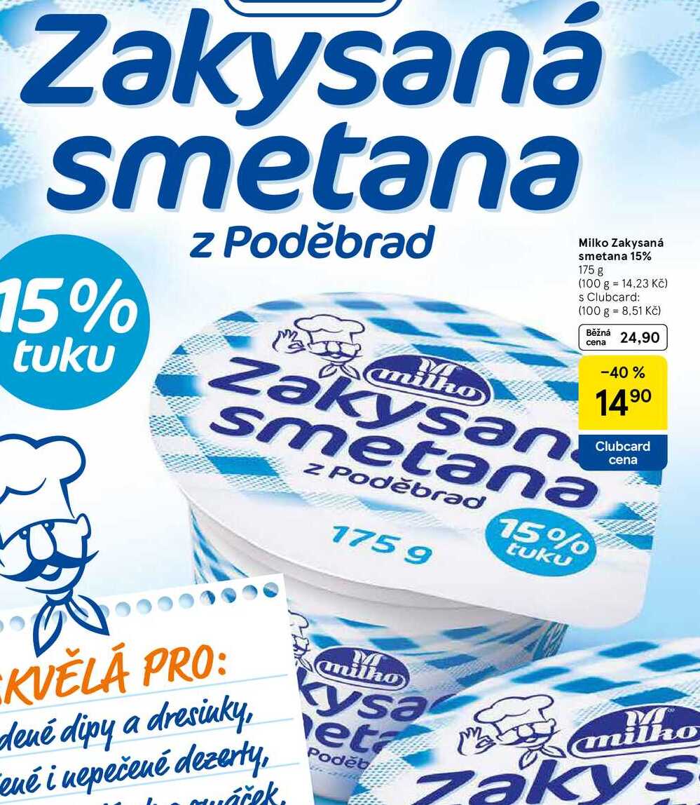 Zakysaná smetana 15% tuku, 175 g