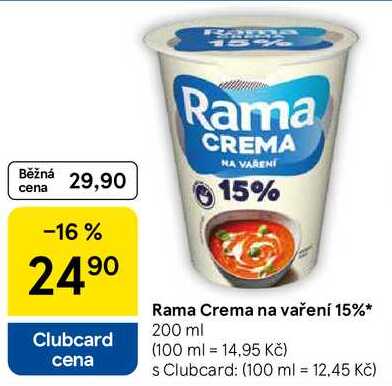 Rama Crema na vaření 15%, 200 ml 