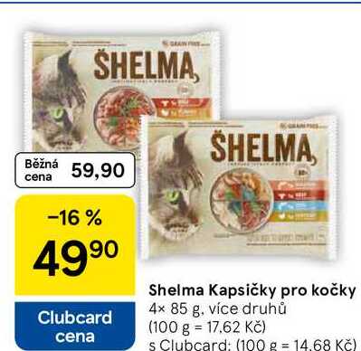 Shelma Kapsičky pro kočky, 4x 85 g, více druhů