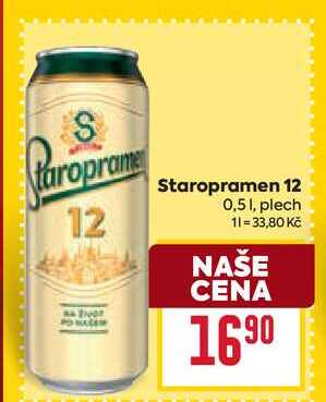 Staropramen 12 0,51, plech