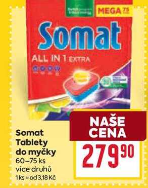 Somat Tablety do myčky 60-75 ks 