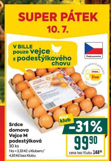 Srdce domova Vejce M podestýlková 30 ks