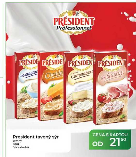 President tavený sýr Jemný 150g