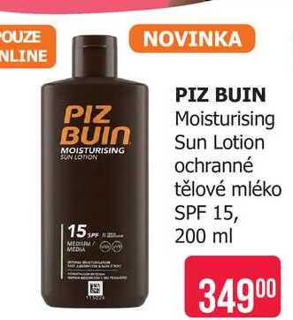 PIZ BUIN Moisturising Sun Lotion ochranné tělové mléko SPF 15, 200 ml