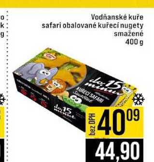 Vodňanské kuře safari obalované kuřecí nugety smažené 400 g