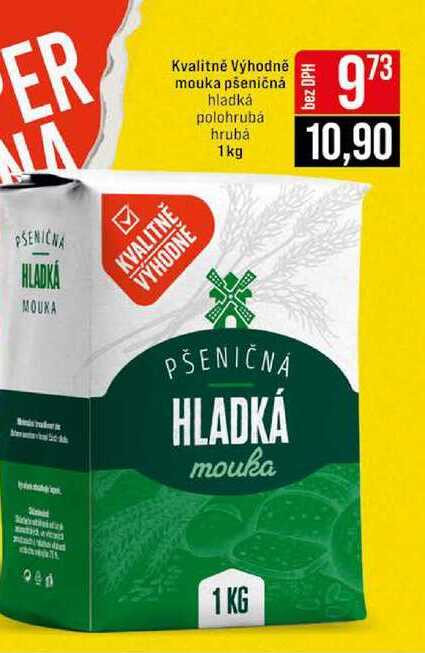 Kvalitně Výhodně mouka pšeničná hladká polohrubá hrubá 1kg