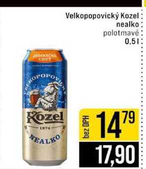 Velkopopovický Kozel nealko polotmavé 0,5l