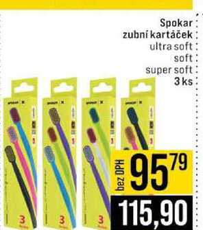 Spokar zubní kartáček ultra soft soft super soft 3 ks
