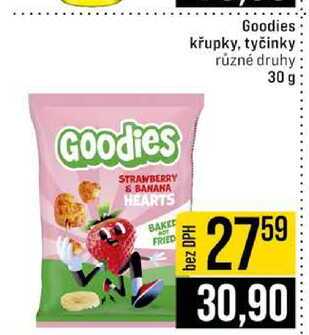 Goodies křupky, tyčinky různé druhy 30 g