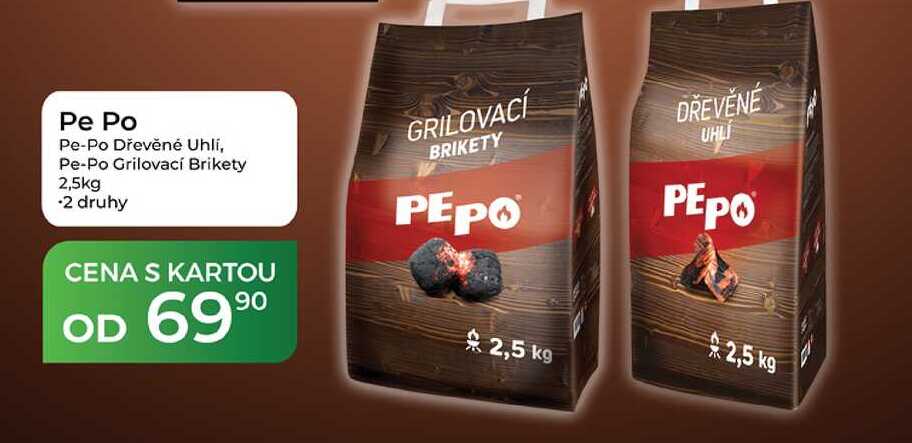 Pe Po Pe-Po Dřevěné uhlí, Pe-Po Grilovací Brikety 2,5kg
