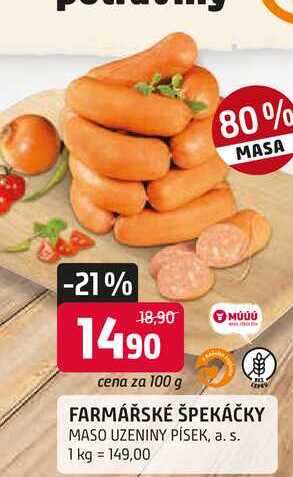 MÚÚÚ FARMÁŘSKÉ ŠPEKÁČKY 100g