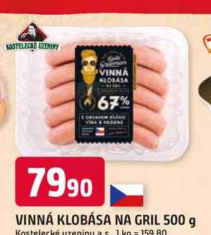 VINNÁ KLOBÁSA NA GRIL 500 g