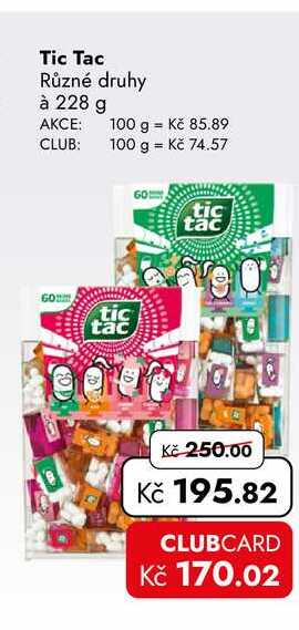 Tic Tac Různé druhy à 228 g