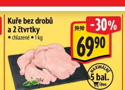 Kuře bez drobů a 2 čtvrtky 1 kg