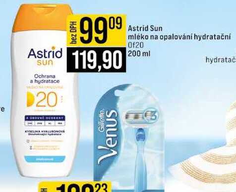 Astrid Sun mléko na opalování hydratační Of20 200 ml