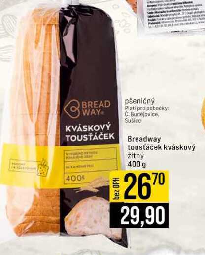 Breadway tousťáček kváskový žitný 400 g