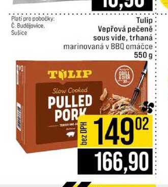 Tulip Vepřová pečeně sous vide, trhaná marinovaná v BBQ omáčce 550 g
