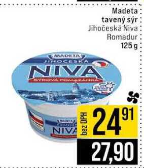 Madeta tavený sýr Jihočeská Niva Romadur 125 g