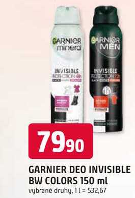 GARNIER DEO INVISIBLE BW COLORS 150 ml