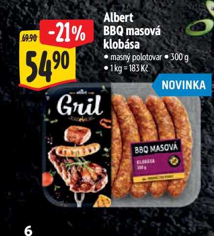   Albert BBQ masová klobása  300 g