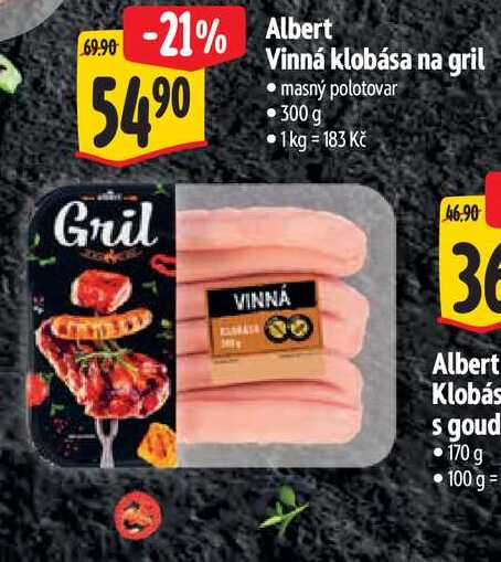   Albert Vinná klobása na gril 300 g