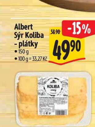 Albert Sýr Koliba - plátky 150 g